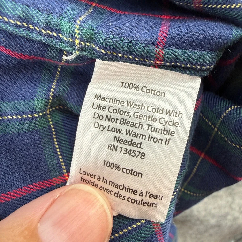 Vineyard Vines Button Down Mens S Blue Red Green Plaid Long Sleeve Cotton Shirt